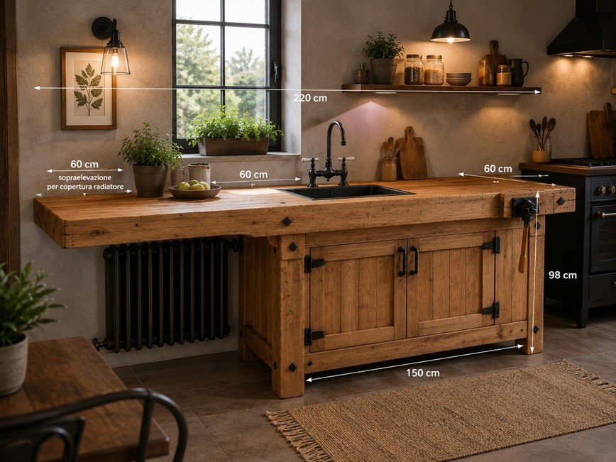 Mobile Cucina in stile Bancone da Falegname